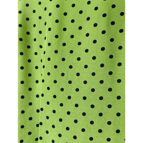 R.E.D. VALENTINO Green Button Down Blouse With Black Polka Dots, Sz 42 (6) - Picture 7 of 11